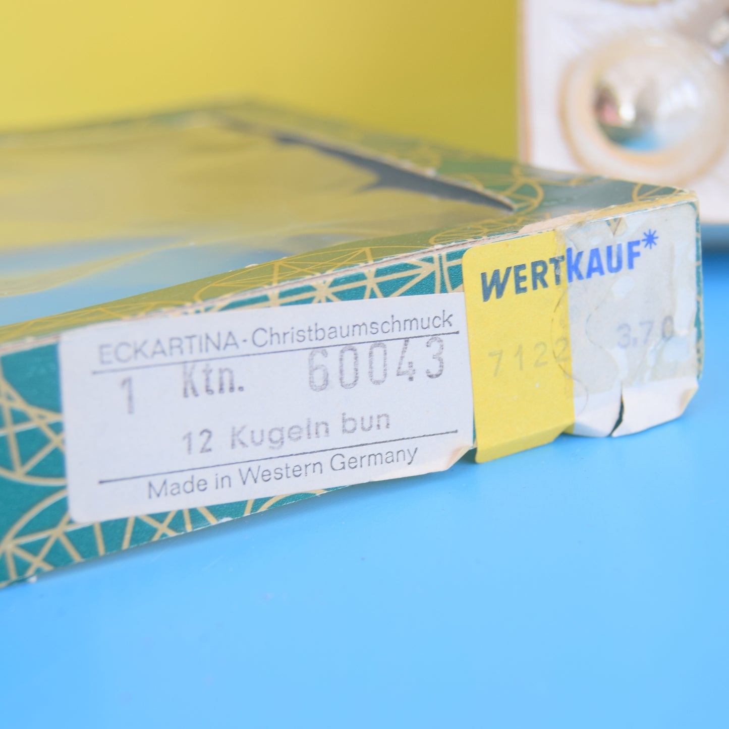 Vintage 1970s Glass German Christmas Baubles - Boxed - Silver