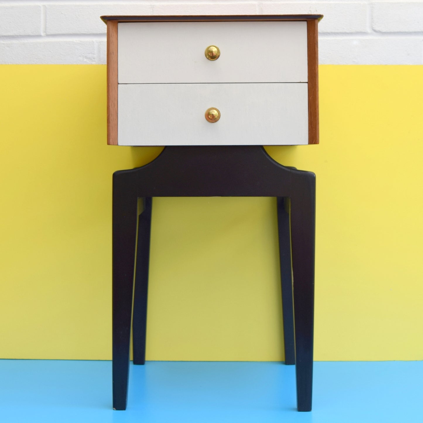 Vintage 1950s Small Cabinet - Bedside / Lamp Table / Hall - Limelight by Pineapple Retro