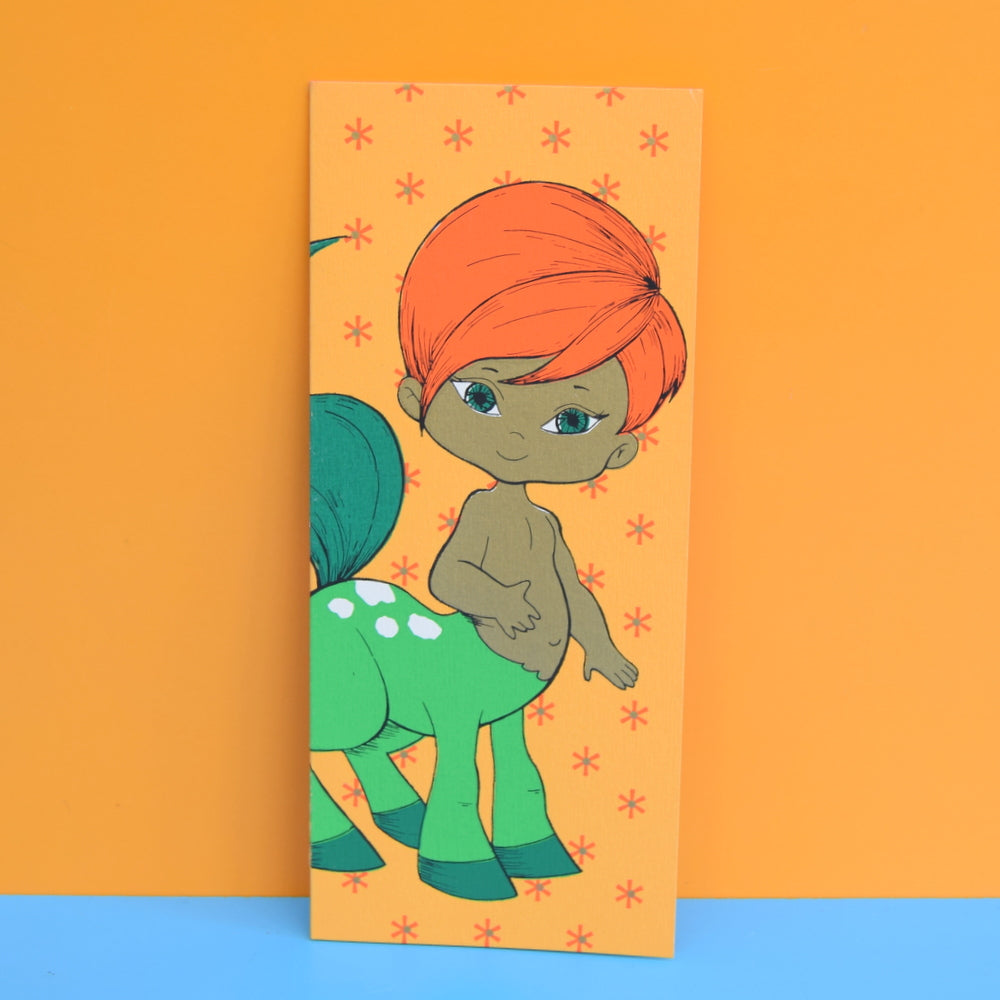 Vintage American 1970s Greeting Card - Horse Boy - Yellow