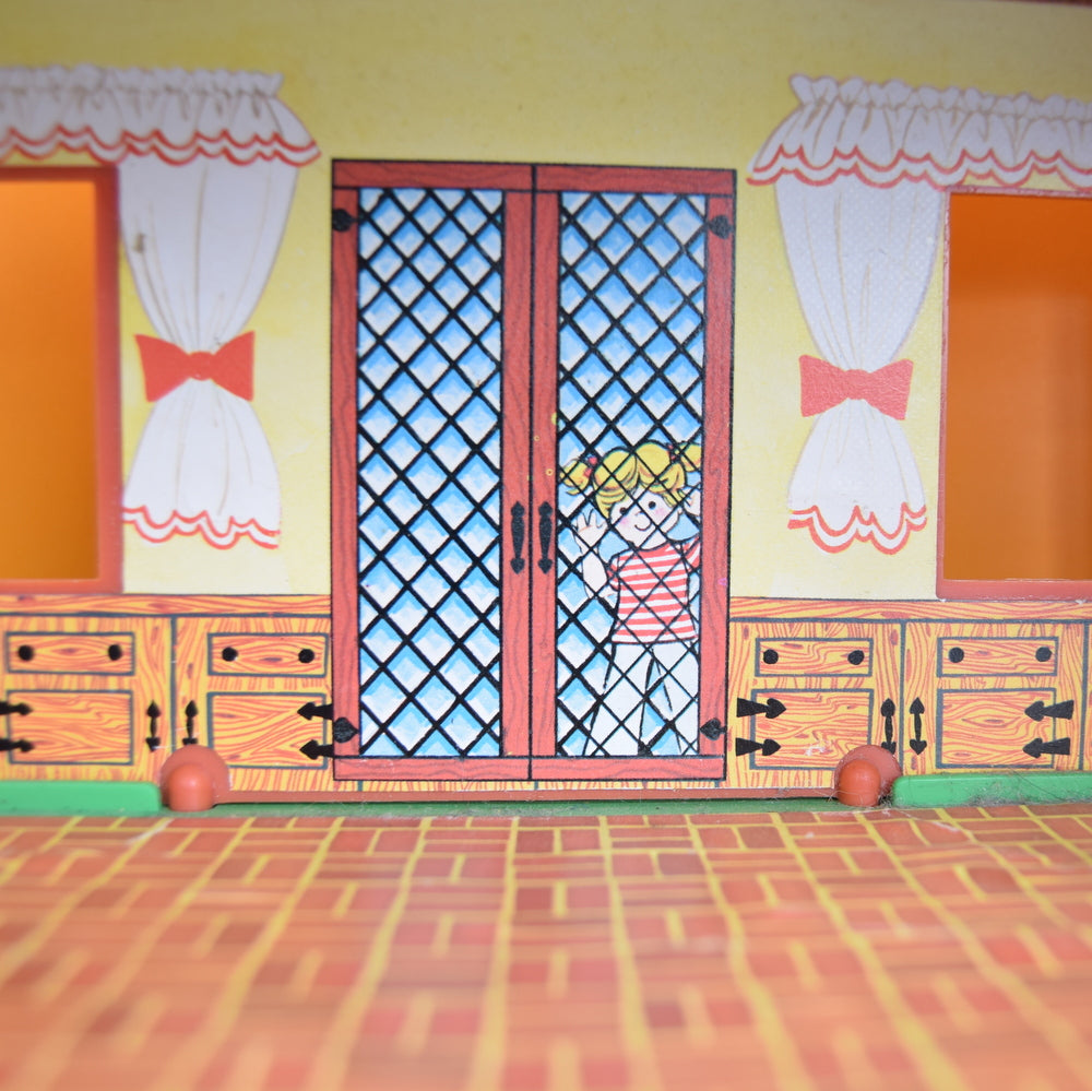 Vintage 1960s Fisher Price Tudor House - Dolls House - With Some Accessories .