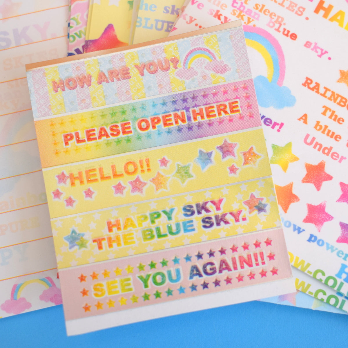 Vintage 1990s Rainbow Writing Set - Paper & Envelopes by Vintage
