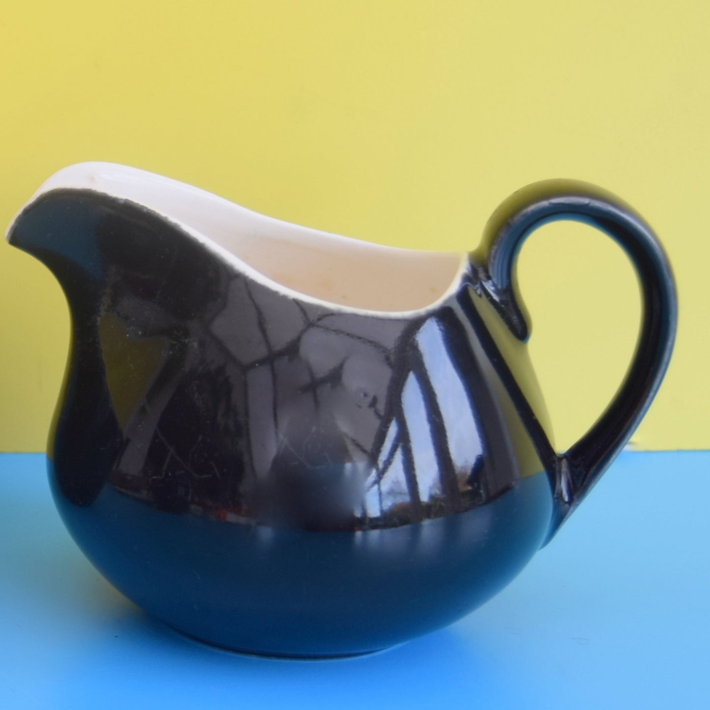 Vintage 1950s Custard Jug / Bowl Ridgway Homemaker - Black