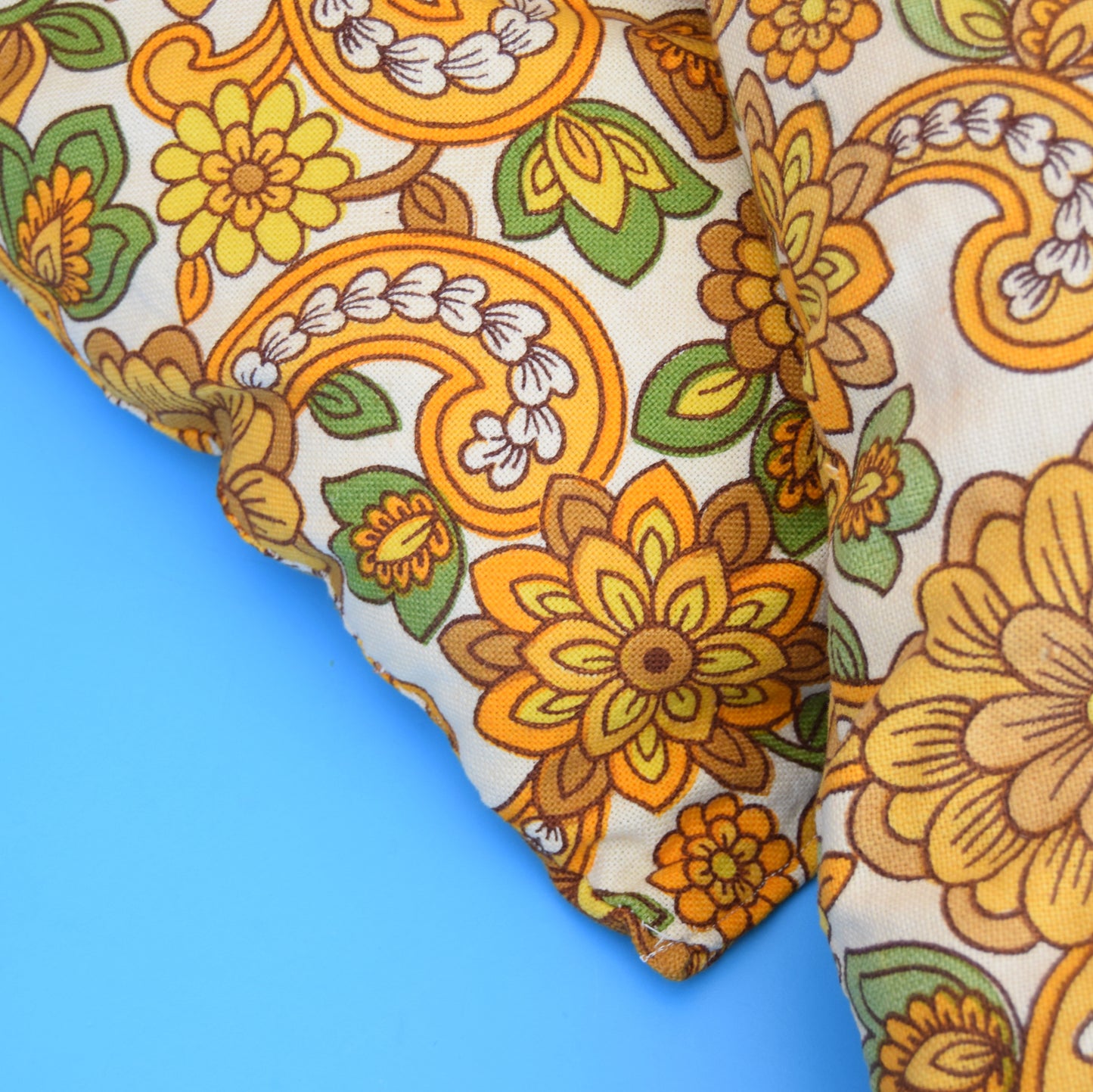 Vintage 1960s Cushions & Pads - Flower Power - Orange & Mustard