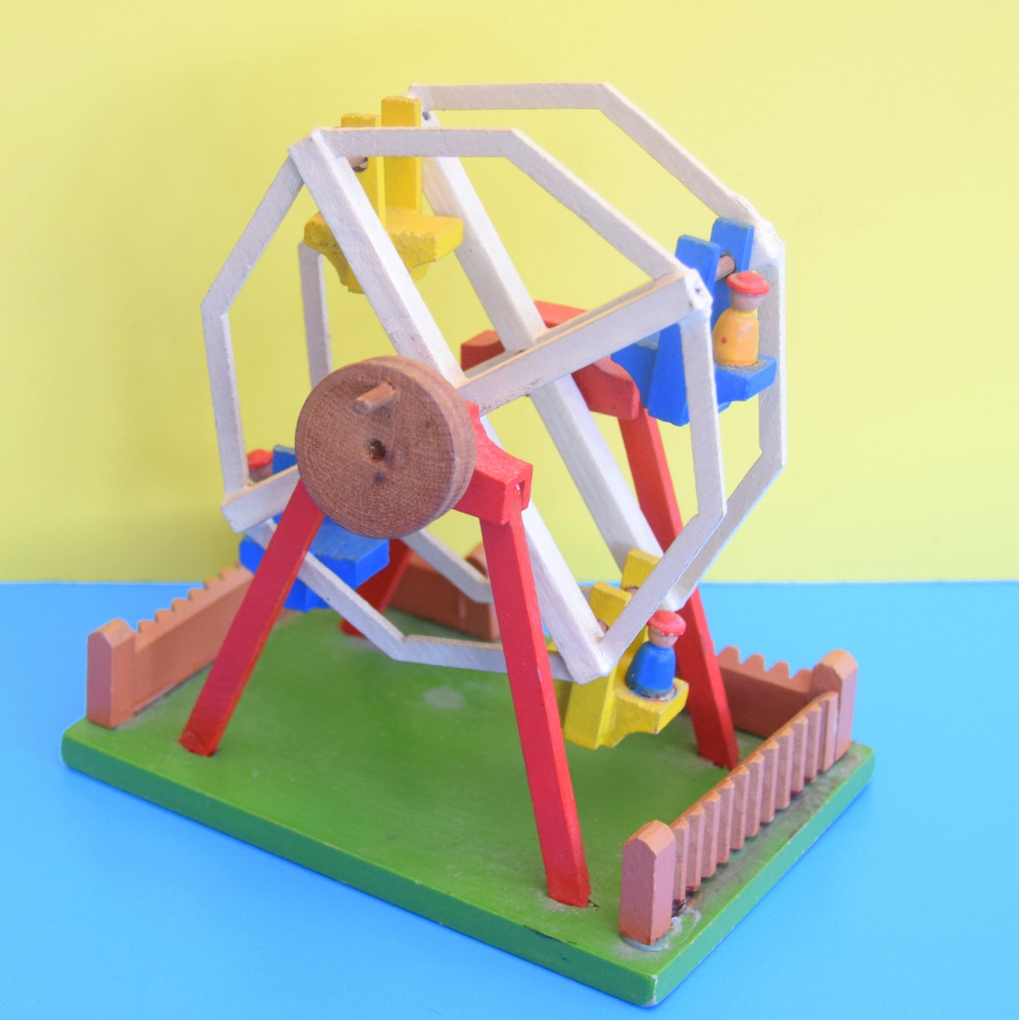 Vintage 1950s Wooden Carousel Toy - Lovely Detail