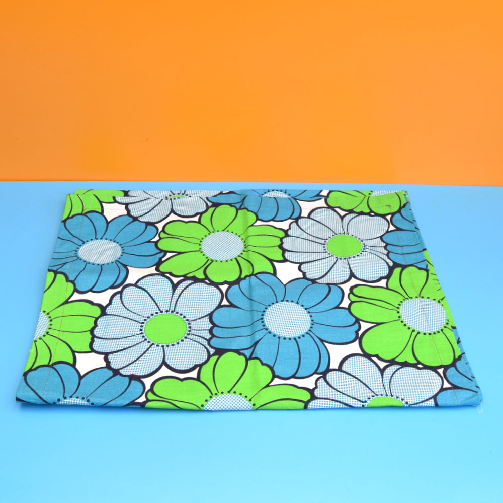 Vintage 1960s Replacement Sunlounger Cover - Blue Flower Power