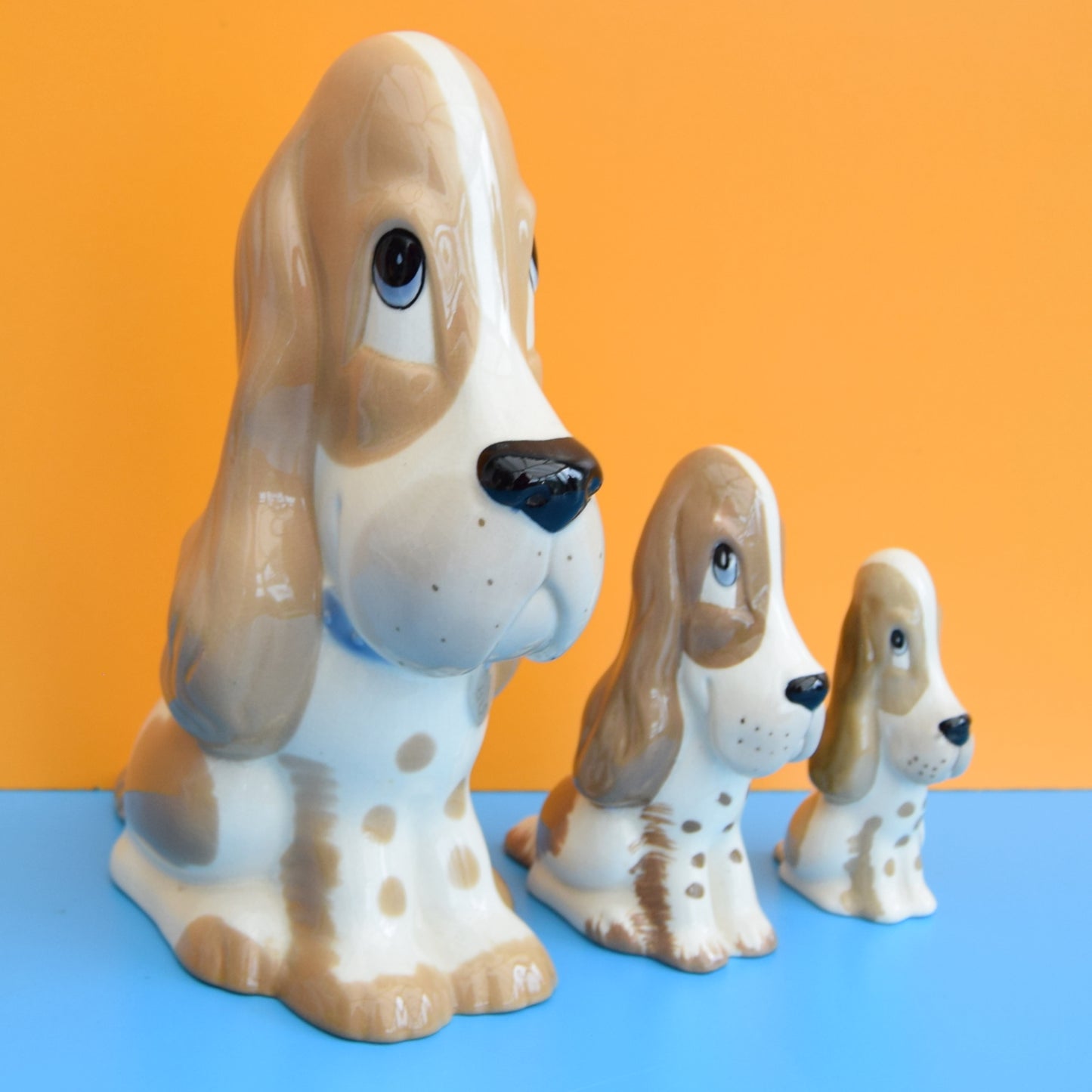 Vintage Szeiler Graduated Dog Figures - Blossoms