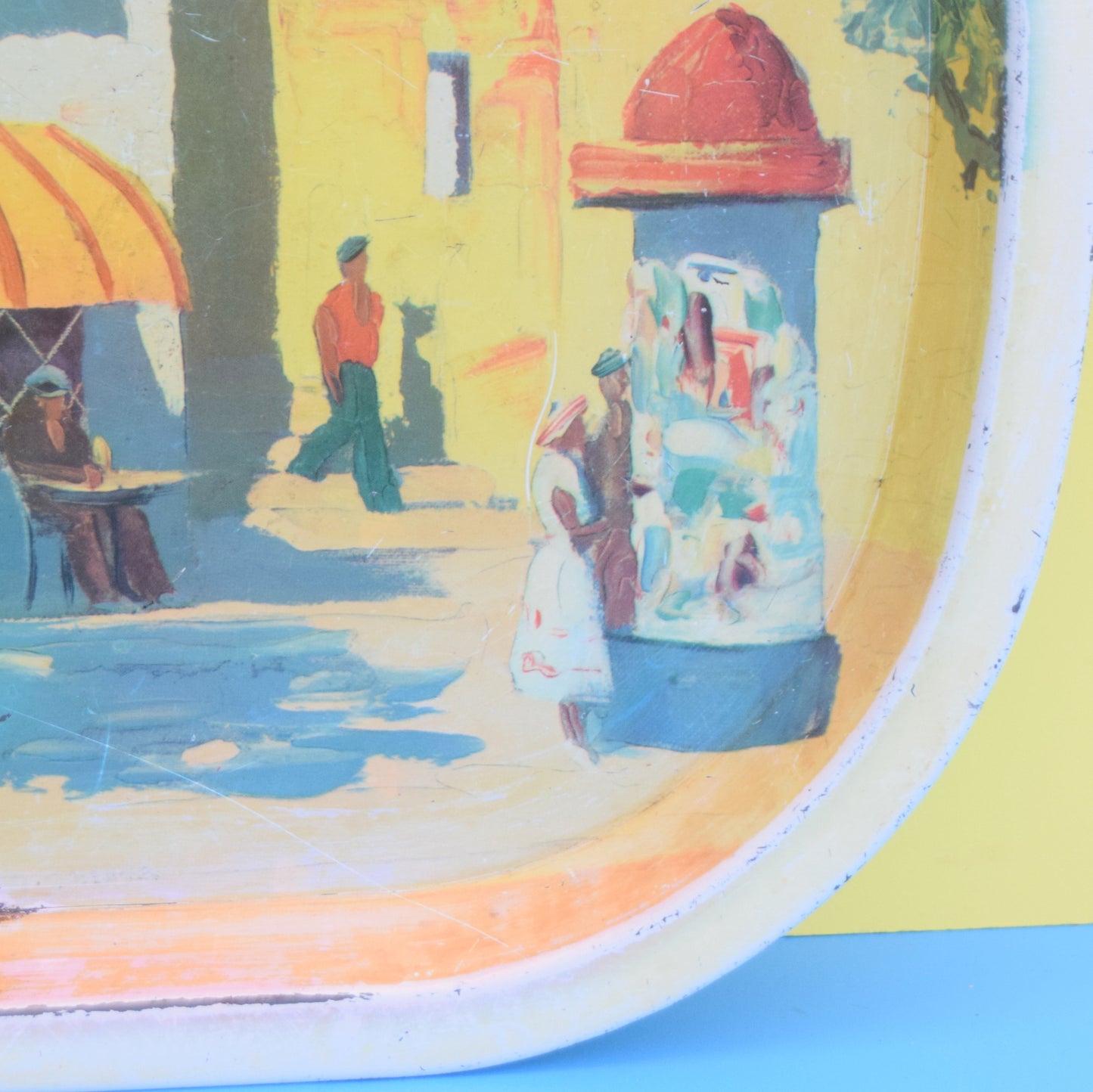 Vintage 1950s French Scene Tin Tray - Worcester Ware