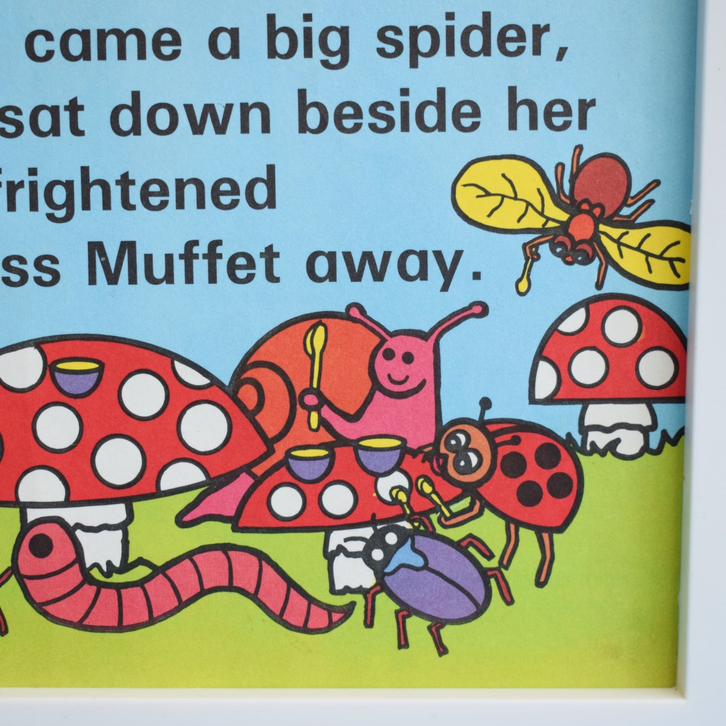 Vintage 1980s Miss Muffet Picture - Ladybird - Lynn Grundy