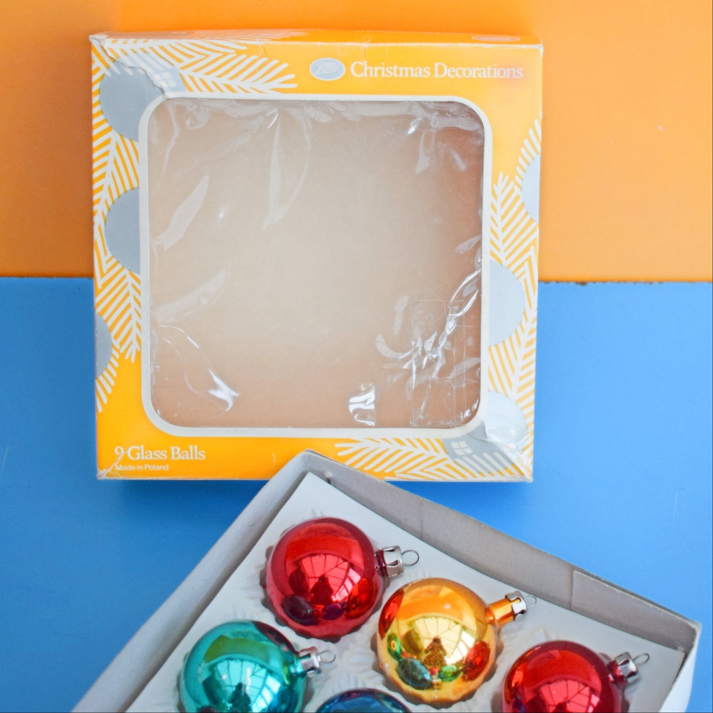 Vintage 1970s Glass Christmas Baubles - Boots