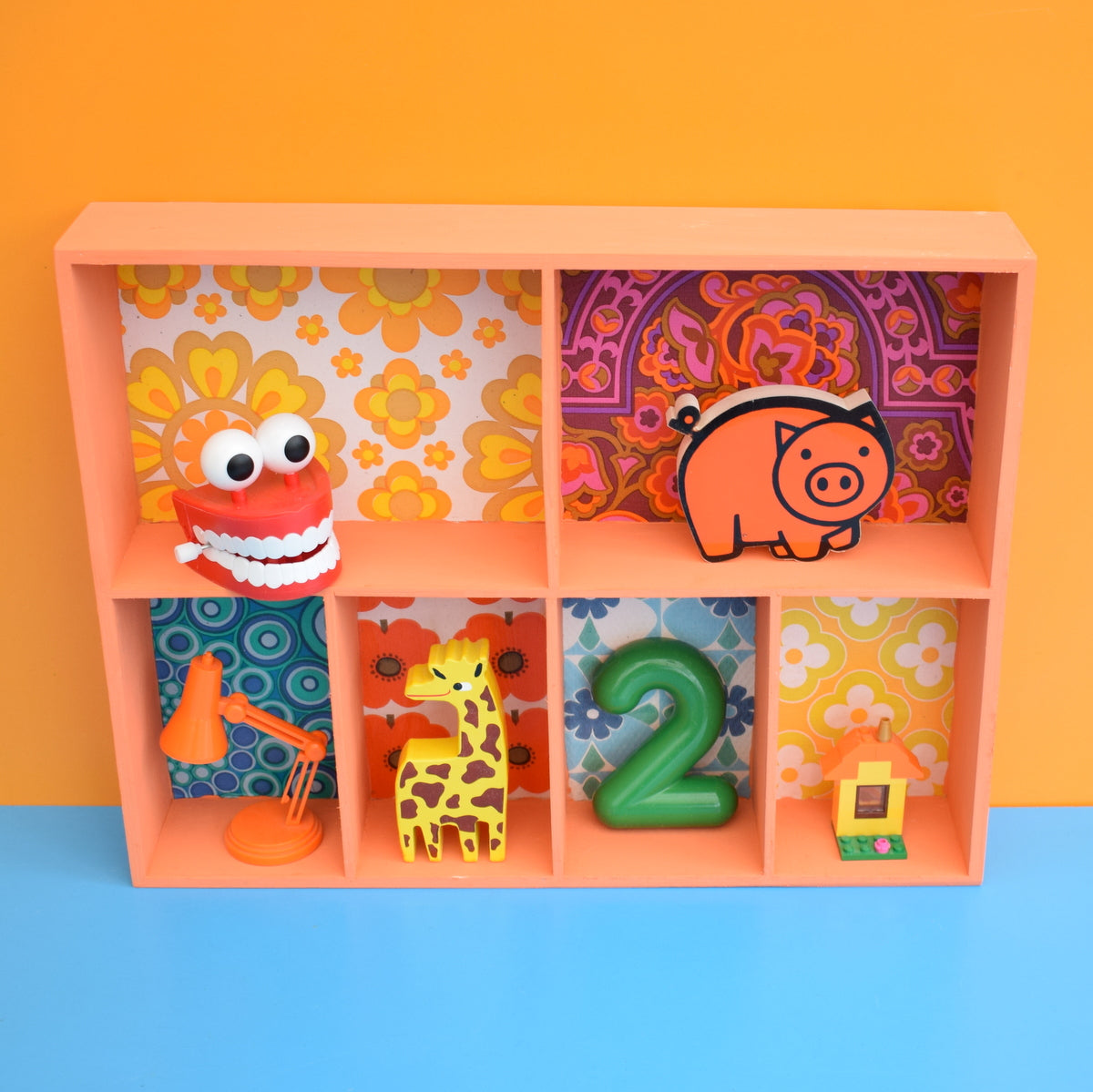 Retro Display Unit / Shelves - Vintage Wallpaper by Pineapple Retro
