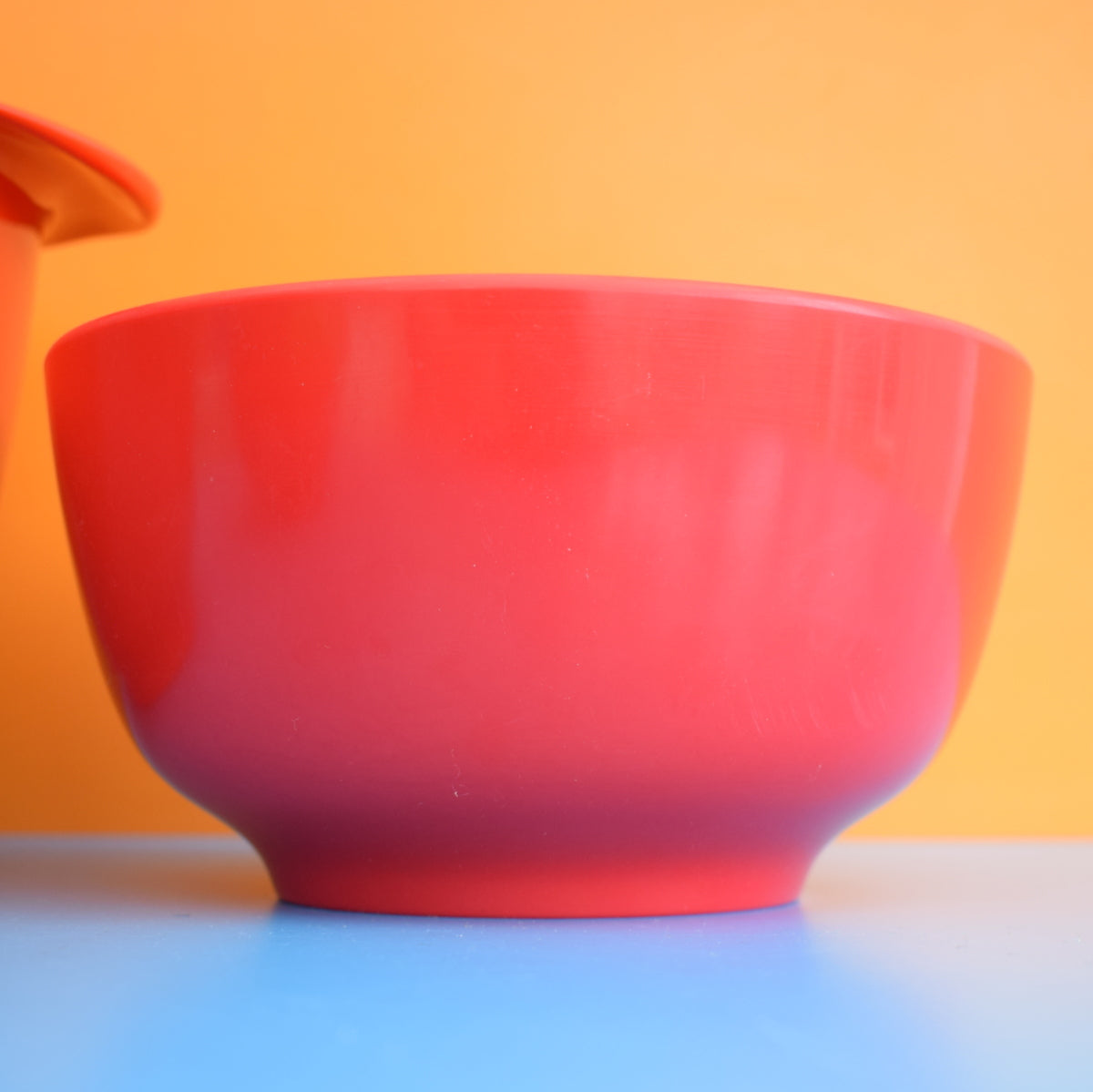 Vintage 1970s Rosti Plastic Bowls - Danish - Red / Blood Orange by Pineapple Retro