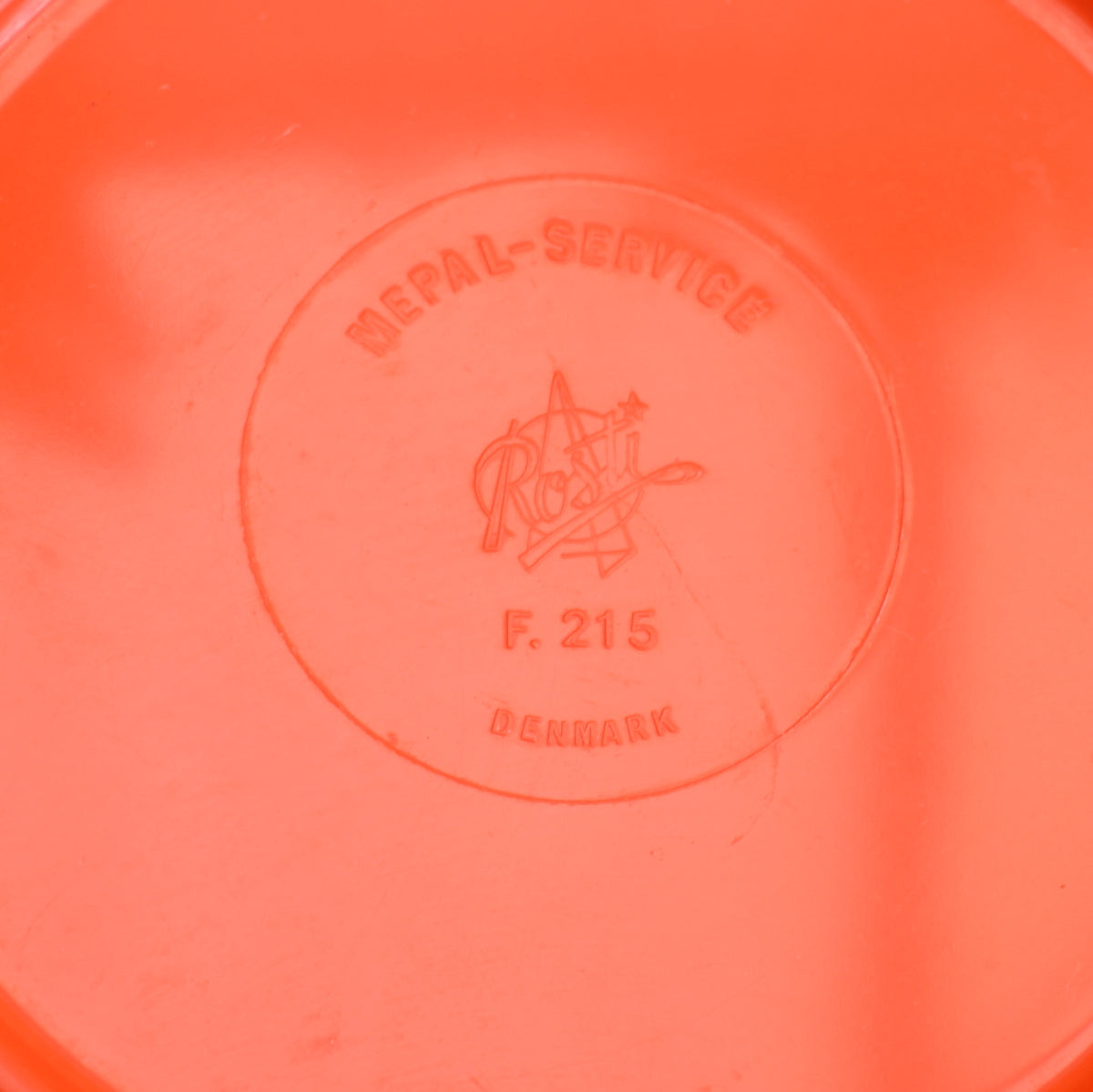 Vintage 1970s Rosti Plastic Plates - Danish - Blood Orange