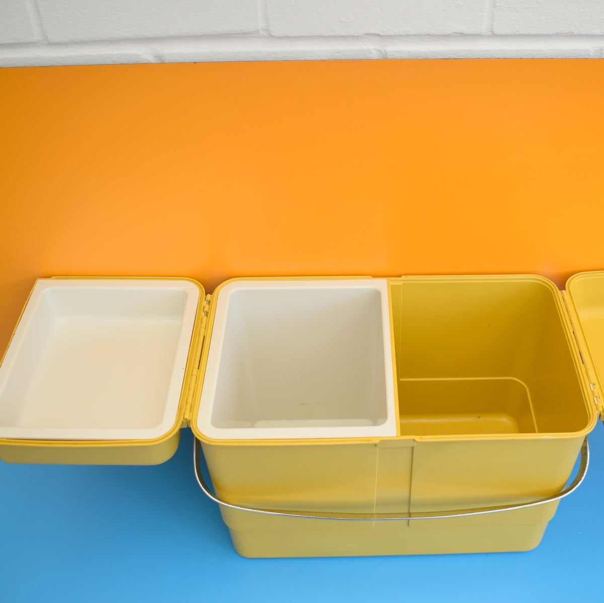 Vintage 1960s Cool Box - Ideal Camper Van - Mustard / Orange by Vintage