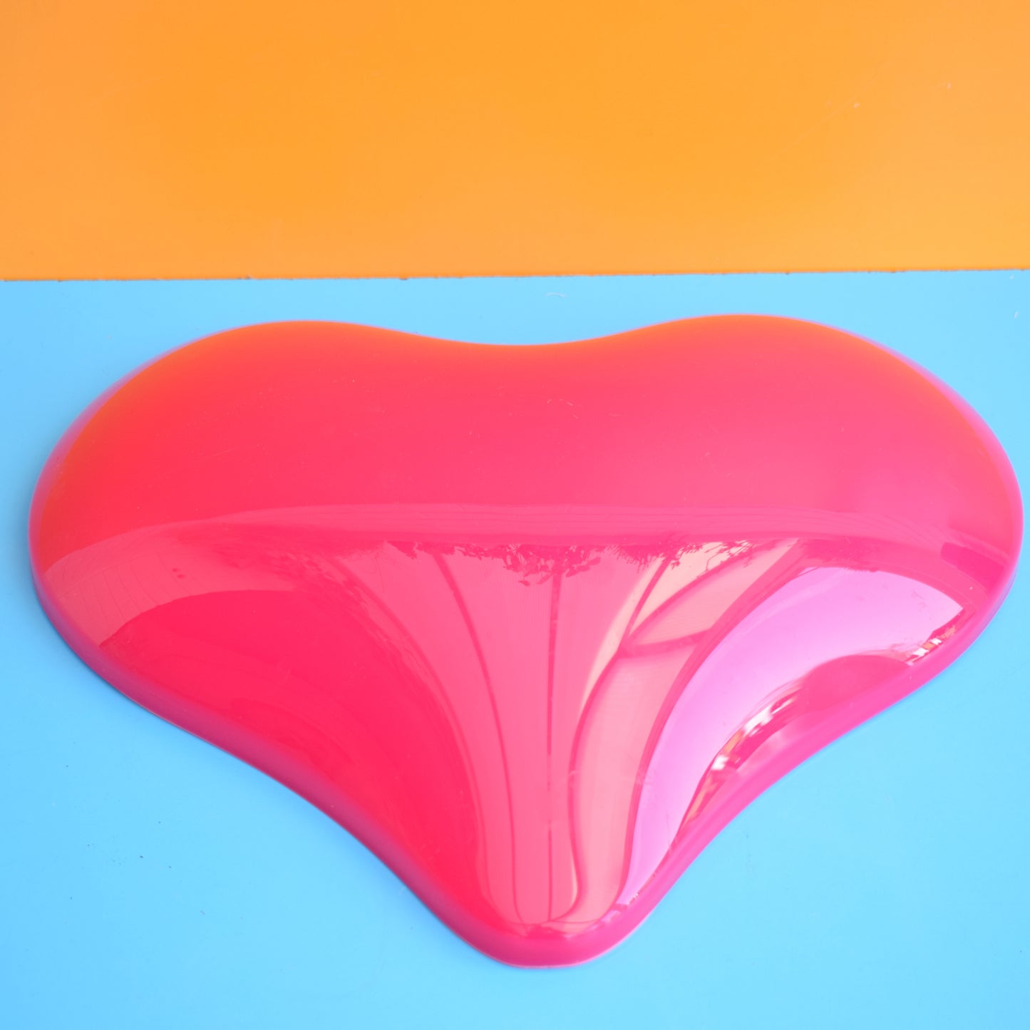 Vintage 1990s Perspex Heart Wall Art - Pink