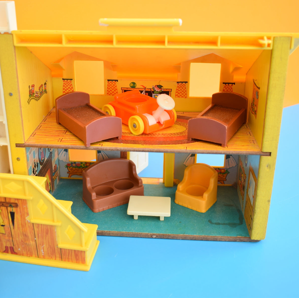 Vintage 1970s Fisher Price Yellow House - Plus Bits . by Pineapple Retro