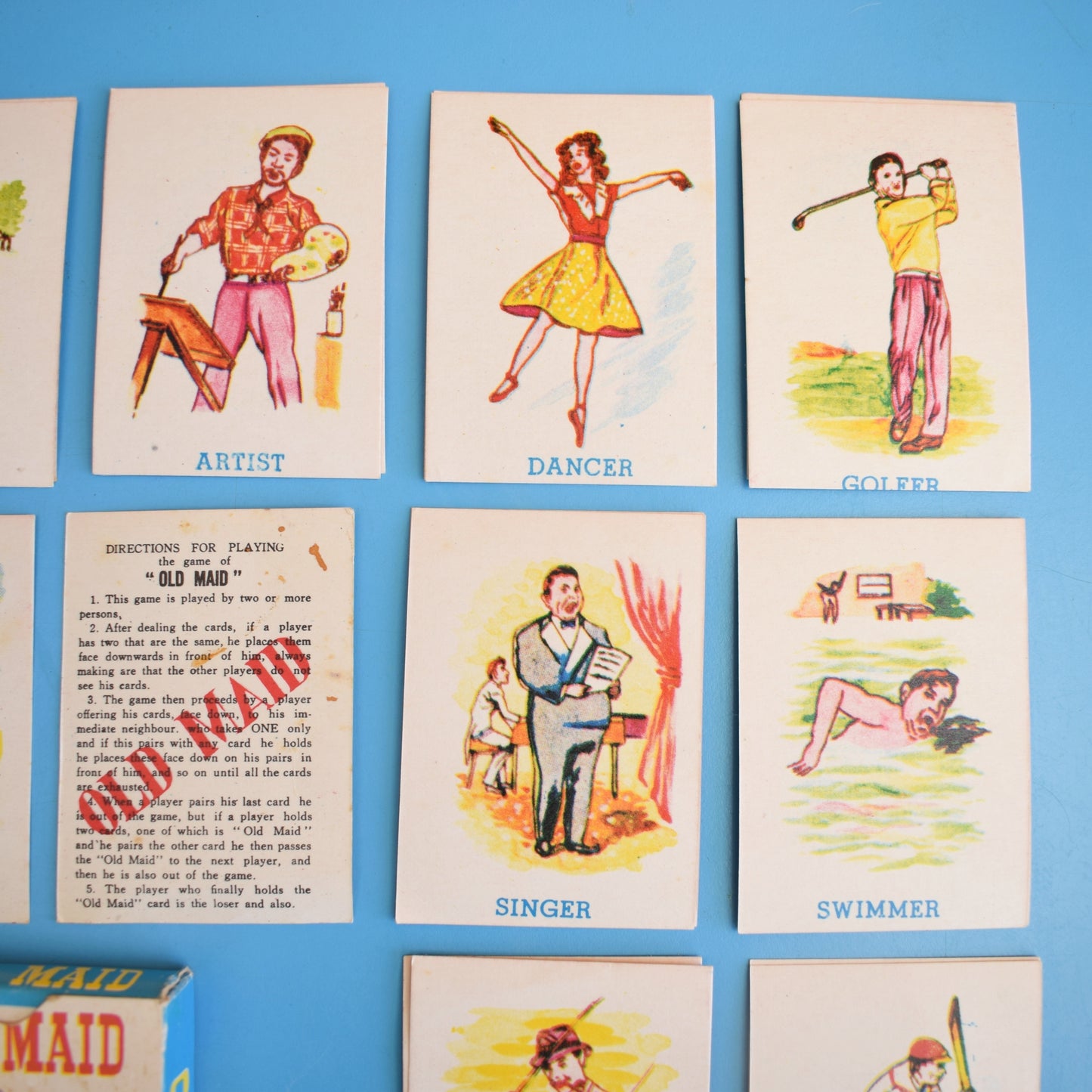 Vintage 1960s Old Maid Card Game - Fantastic Images . by Vintage