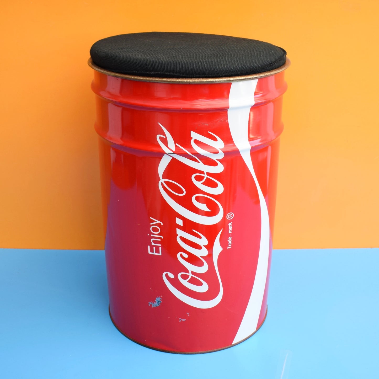 Vintage 1980s Pop Art Coke Can Stool by Vintage