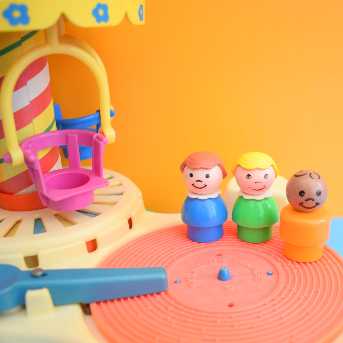 Vintage 1970s Fisher Price Merry-Go-Round - Record Player .