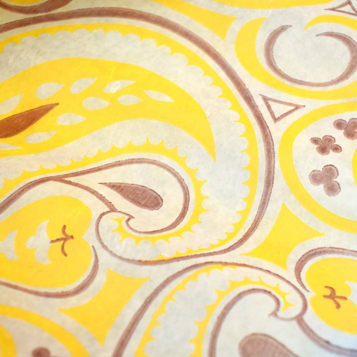 Vintage 1960s Waxed Shelf Paper / Upcycling - Yellow by Pineapple Retro