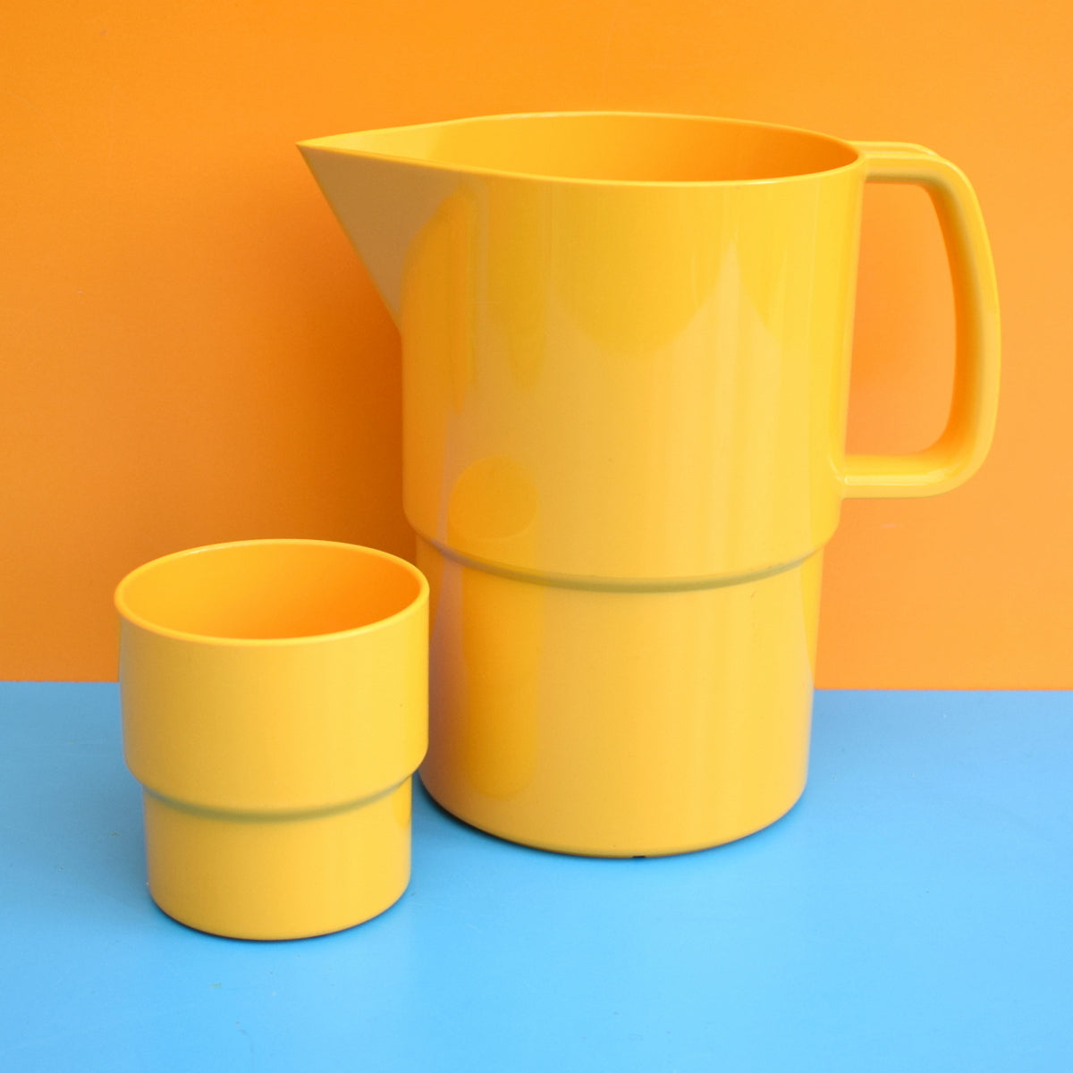 Vintage 1970s Melamine Plastic Jug - Finland - Eggy Yellow