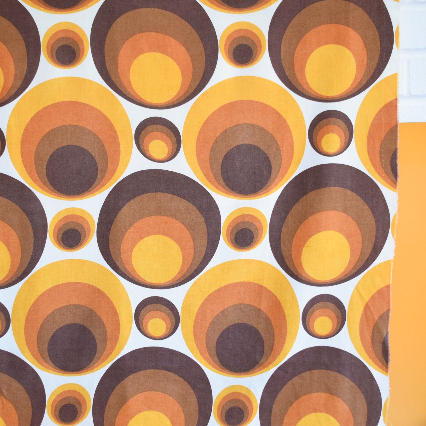 Vintage 1960s Fabric - Geometric Orange