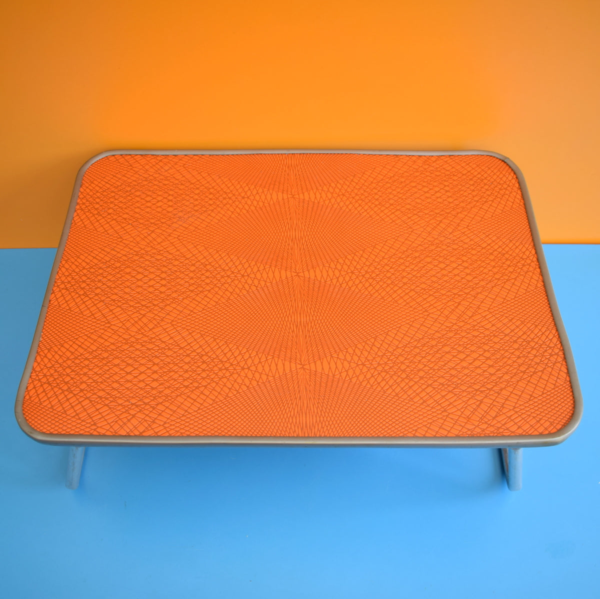 Vintage 1960s Folding Low Garden / Lap / Craft Table - Orange by Vintage