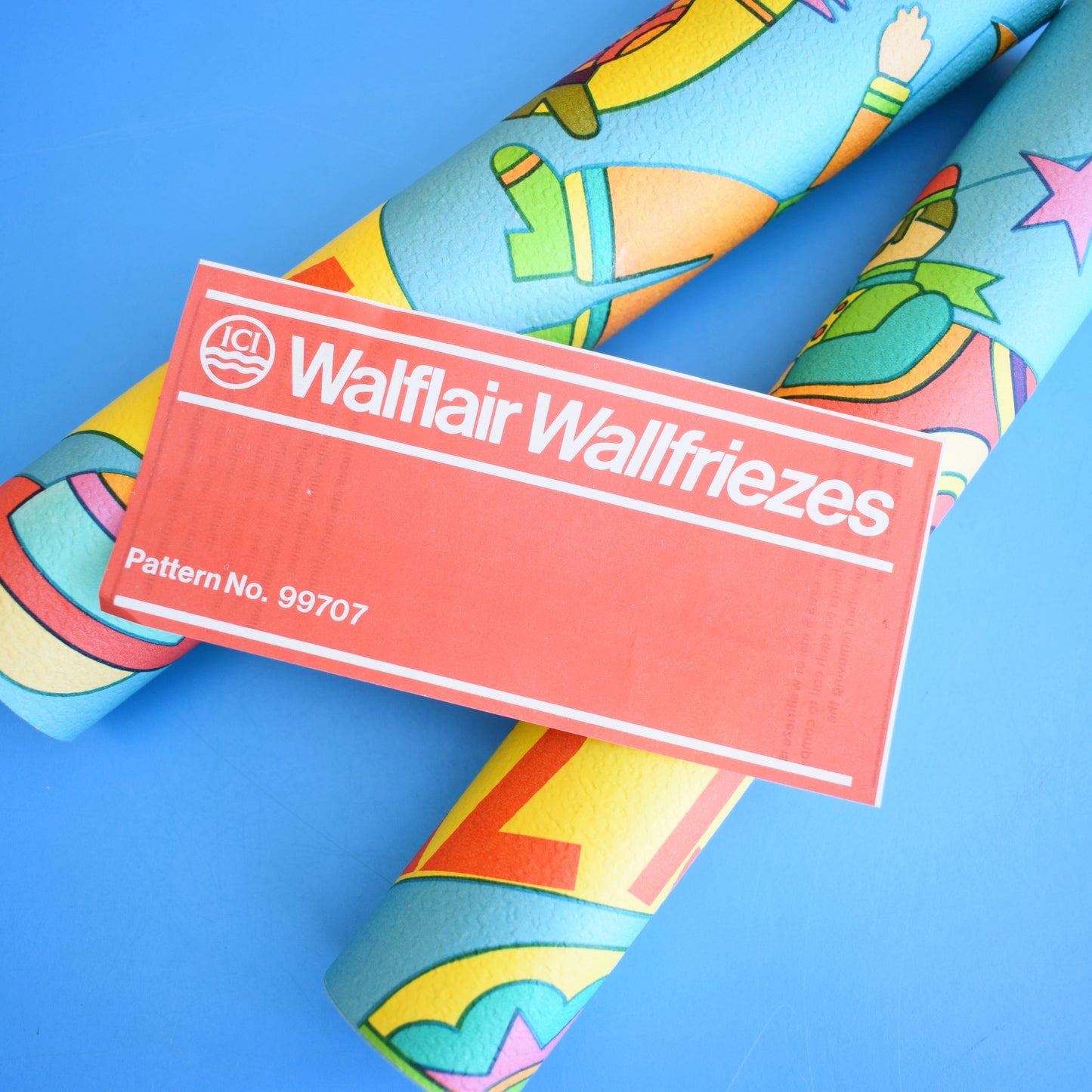 Vintage 1970s Wallpaper Frieze - Psychedelic Kids