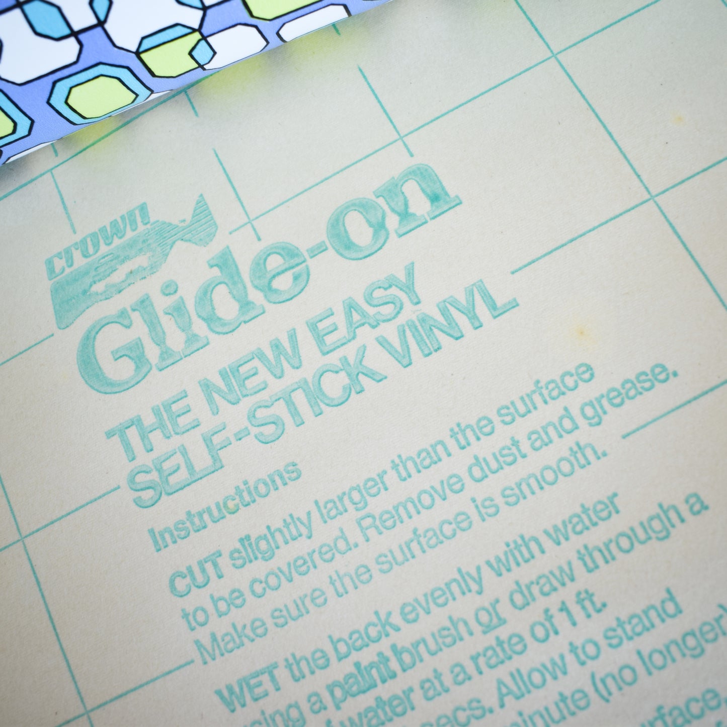 Vintage 1960s Sticky Backed Vinyl - Geometric