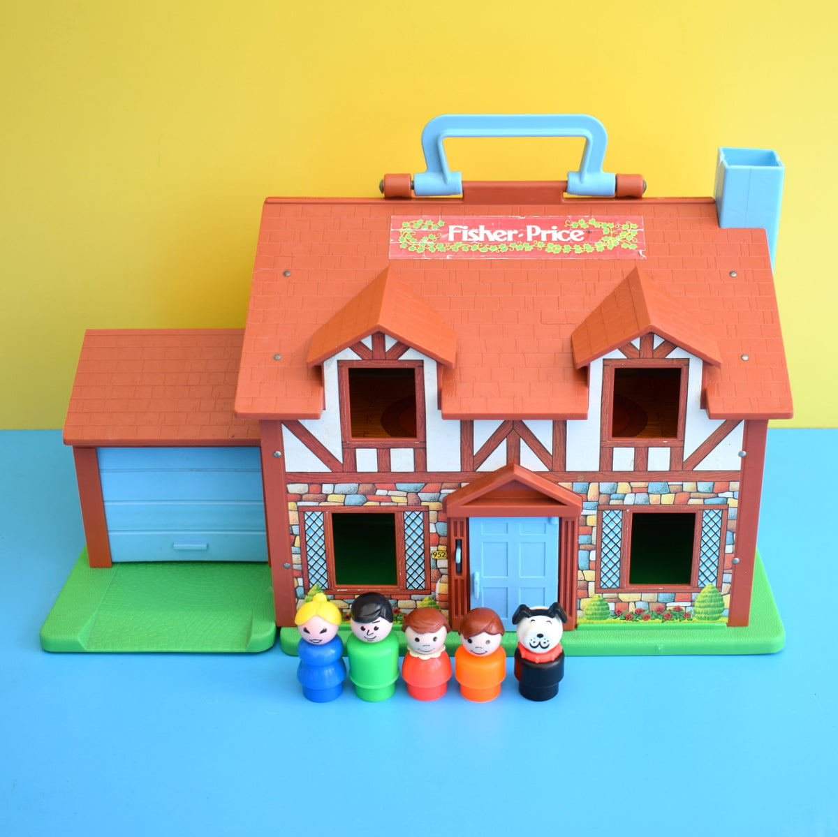 Vintage 1980s Fisher Price Tudor House Dolls House Boxed