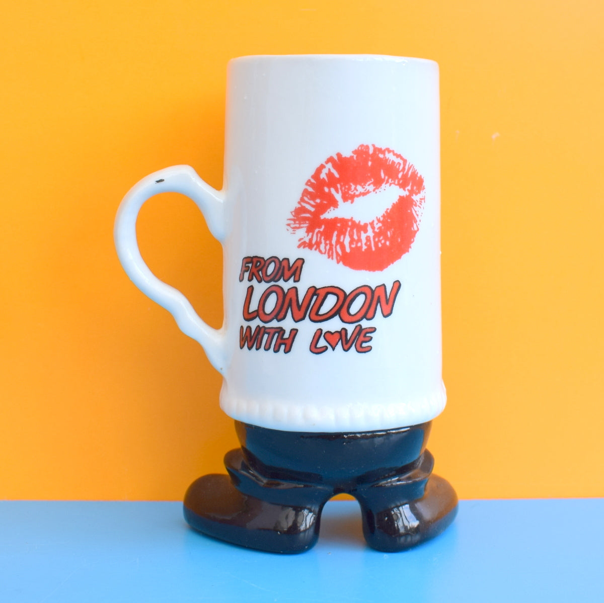 Vintage 1980s Kitsch Love London Ceramic Mug - Feet by Vintage