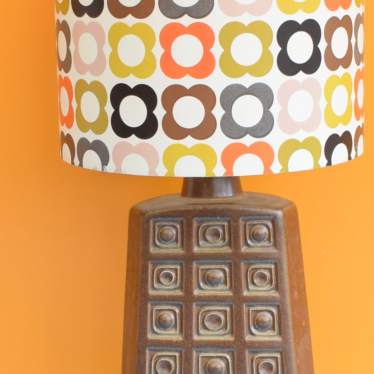 Vintage 1960s Chocolate Bar Lamp & Orla Kiely Shade by Vintage