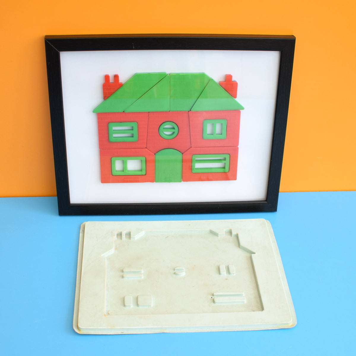 Vintage 1960s Unique Plastic Puzzle Picture - House by Pineapple Retro