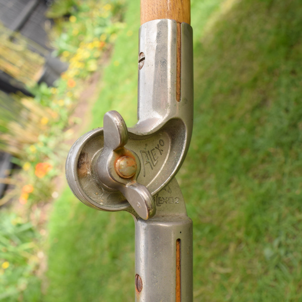 Vintage 1970s Parasol - Paisley Red & Blue