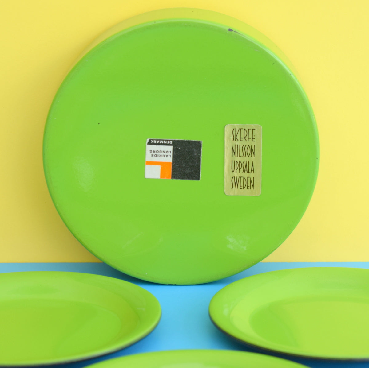 Vintage 1970s Laurids Lonborg Lacquered Coaster Set - Green by Pineapple Retro