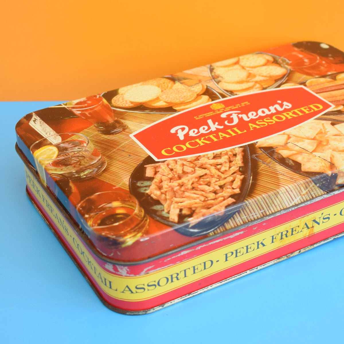 Vintage 1970s Tin - Cocktail Biscuits - Peek Freans