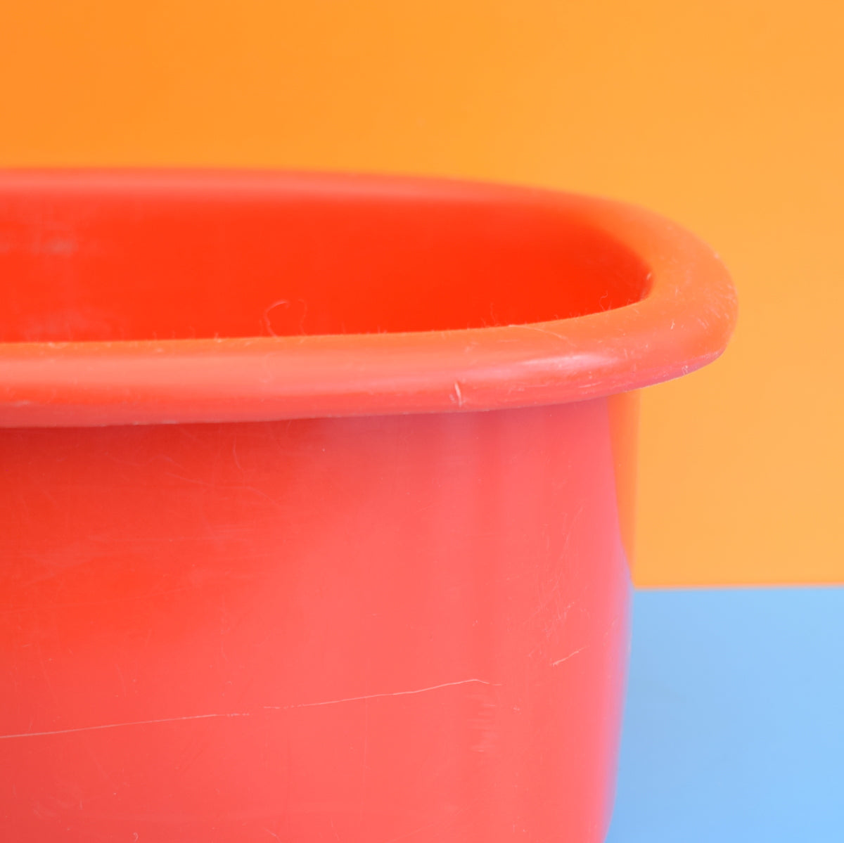 Vintage 1970s Washing Up Bowl - Tomato Red