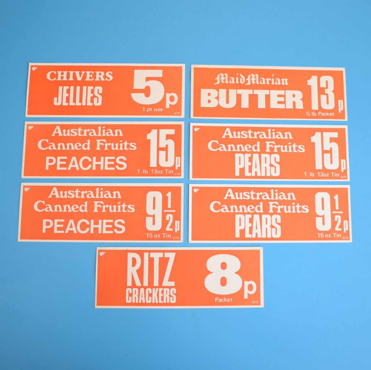 Vintage 1970s Retail Counter Signs - Food by Pineapple Retro