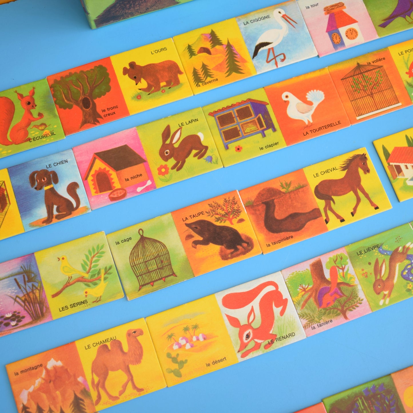 Vintage 1970s French Animal Dominos