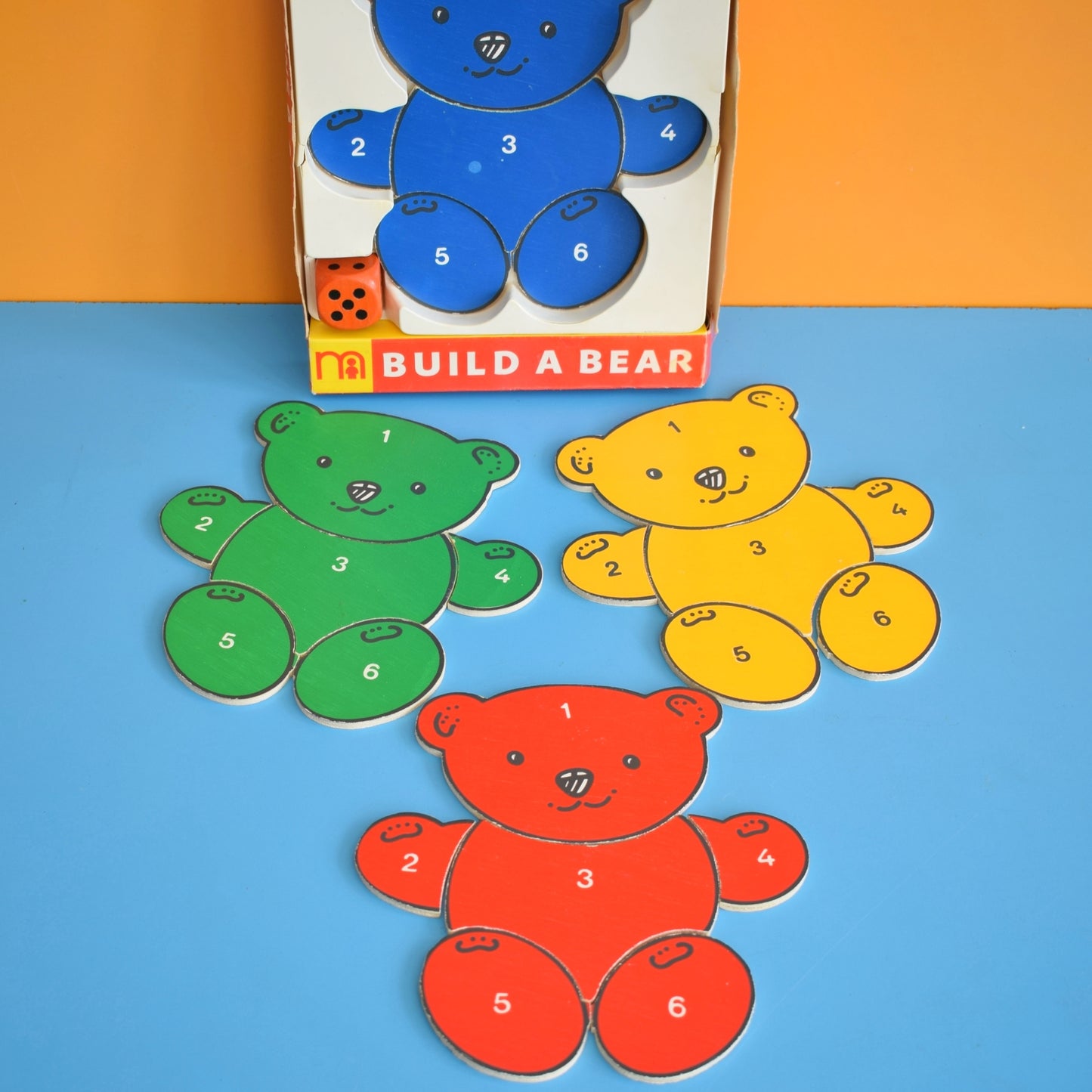 Vintage 1980s Wooden Build A Bear Puzzle by Pineapple Retro