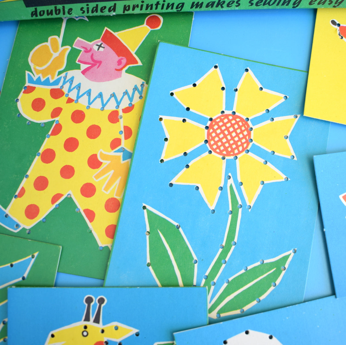 Vintage 1960s Double Sided Sewing Cards - Great Graphics