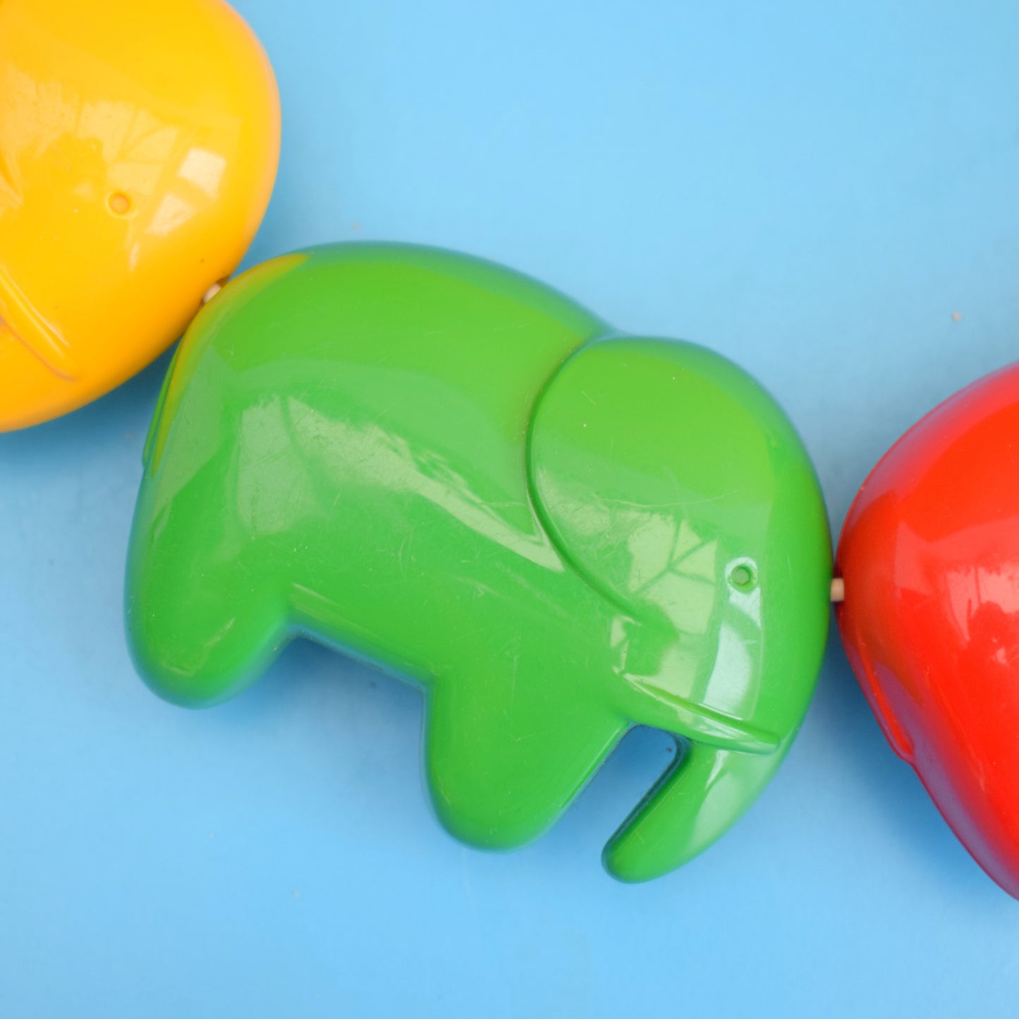 Vintage 1970s Plastic Pram Rattle- Bright Colours