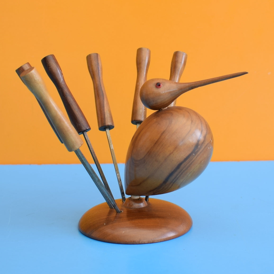 Vintage 1960s Cocktails Sticks & Bird Holder by Vintage