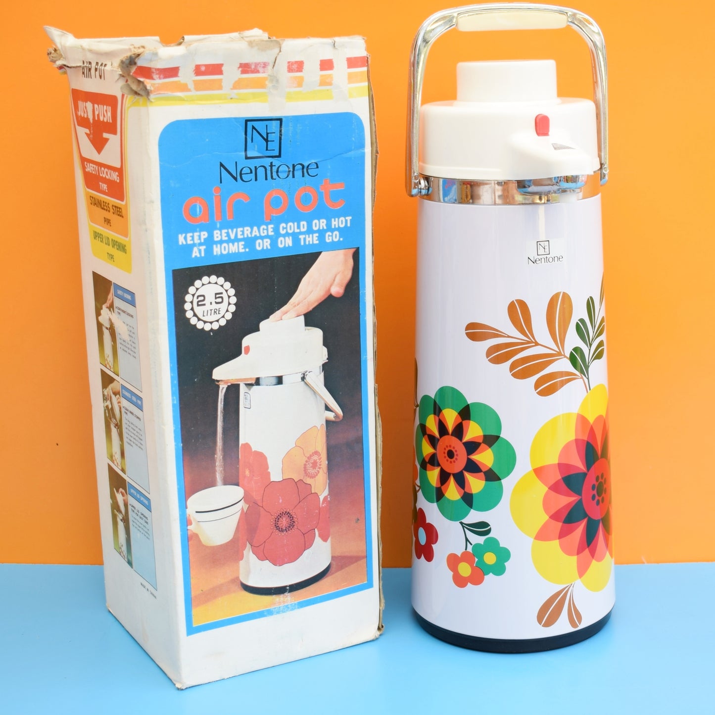 Vintage 1970s Air Pump Flask - Boxed by Pineapple Retro