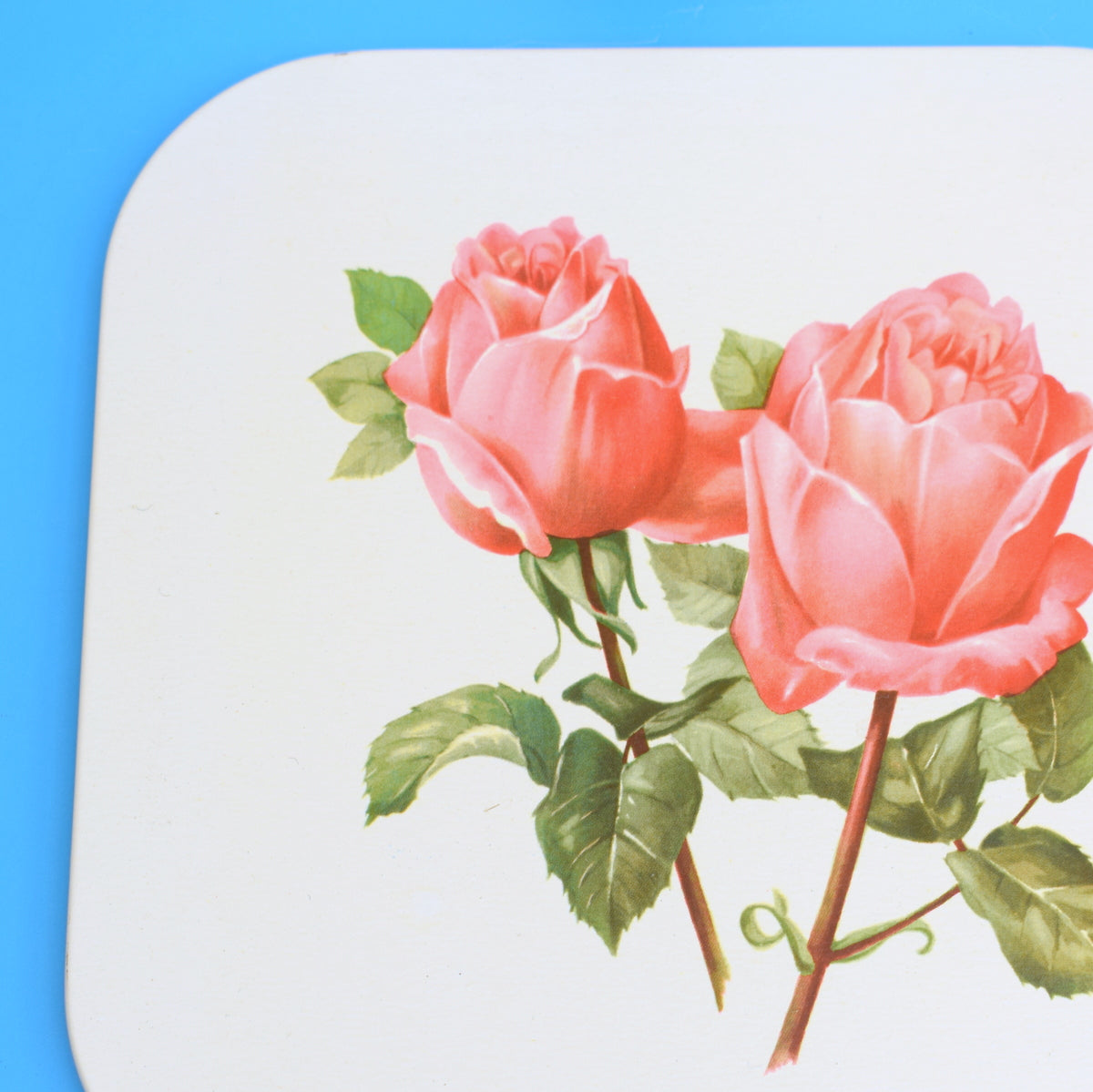 Vintage 1960s Metal Placemats - Roses