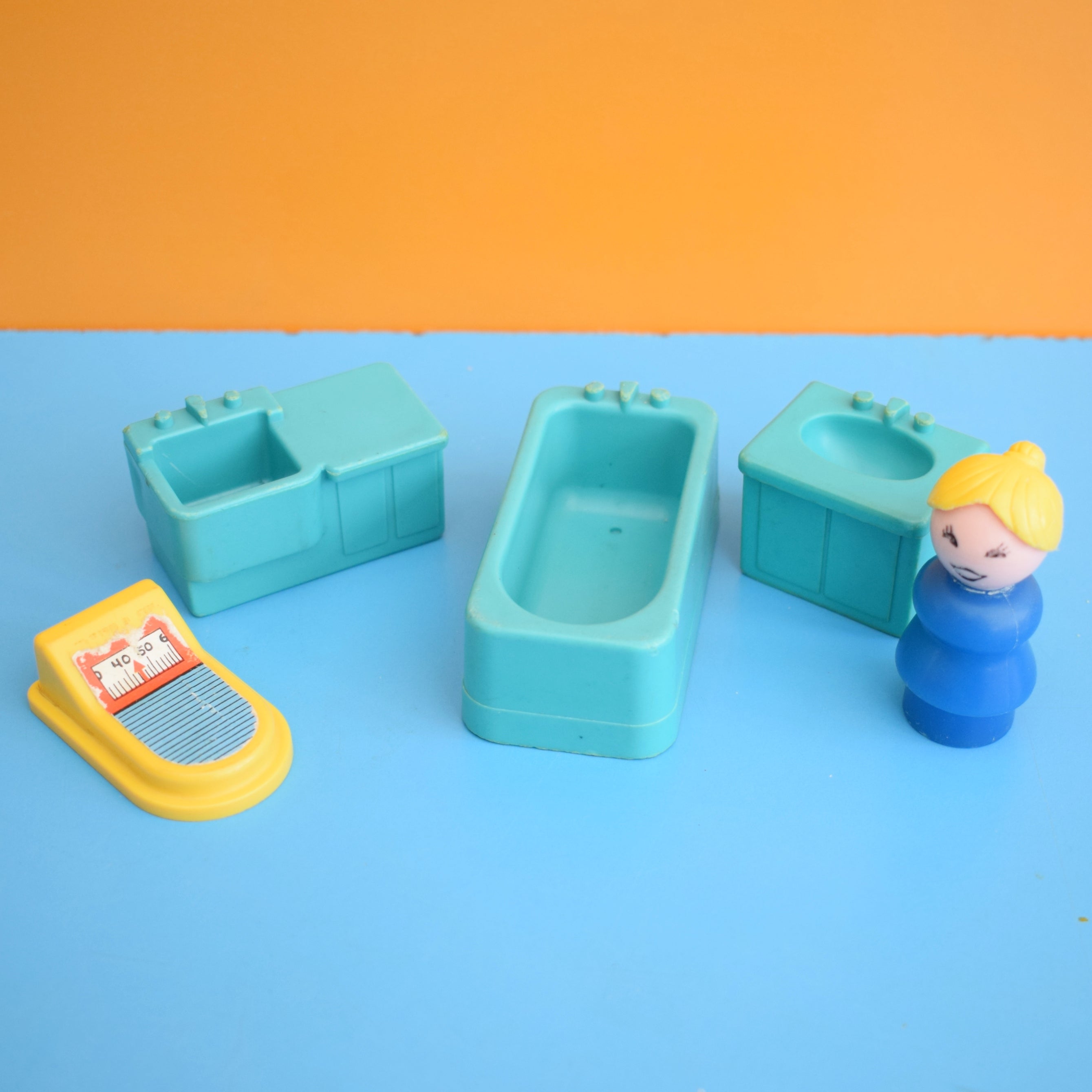 Vintage 1970s Fisher Price Bathroom Set Pineapple Retro