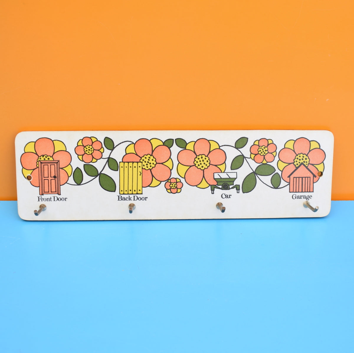 Vintage 1960s Taunton Vale Hooks - Flower Design - Orange by Vintage