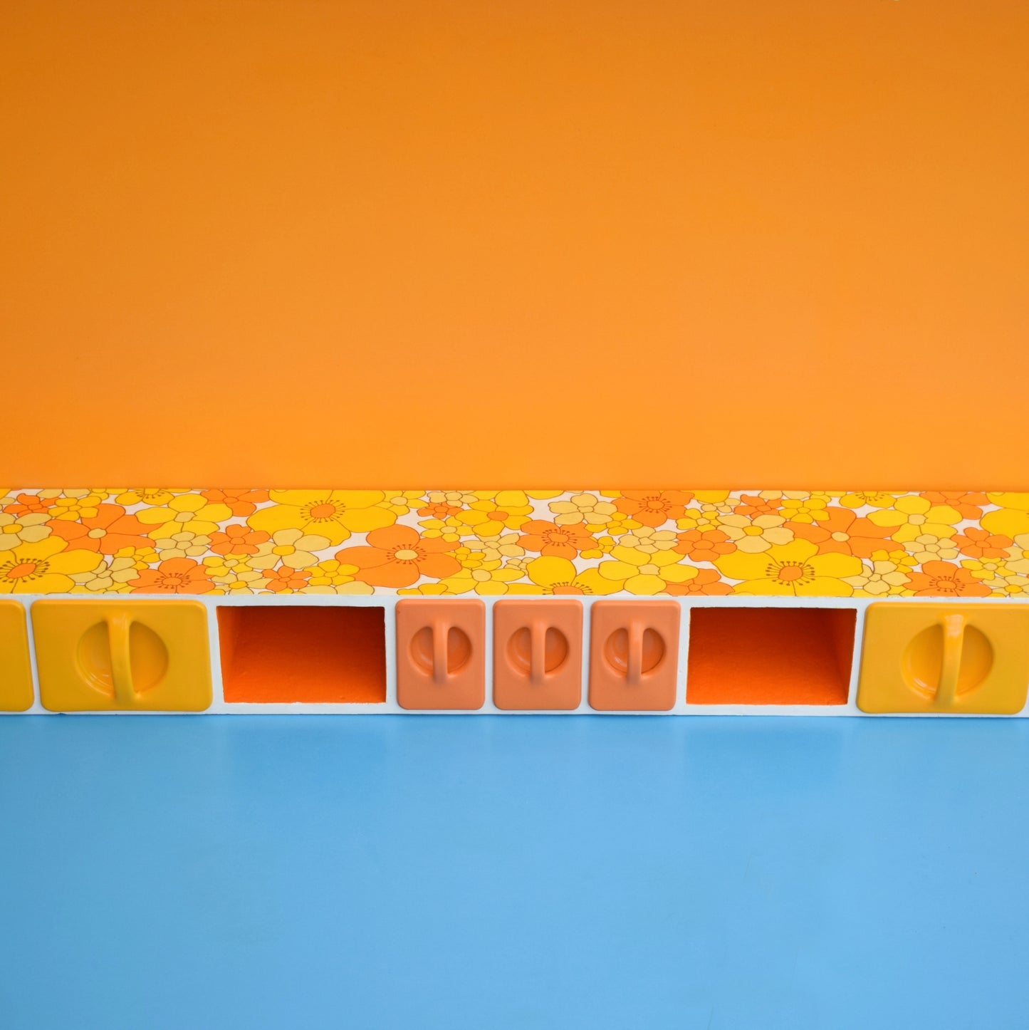 Vintage 1970s Scoop Drawer Unit - Flower Power .