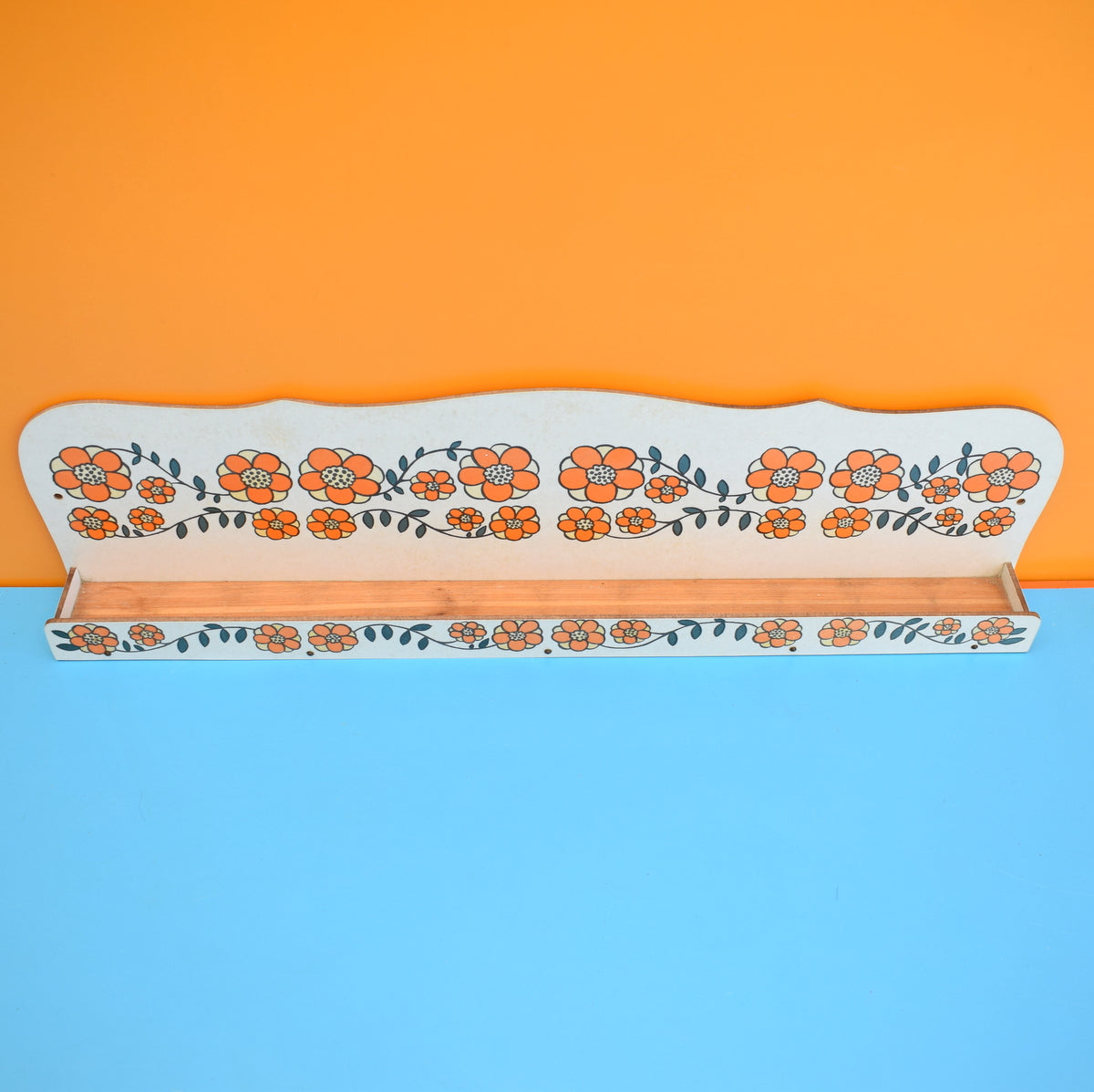 Vintage 1960s Taunton Vale Shelf - Flower Design - Orange by Vintage
