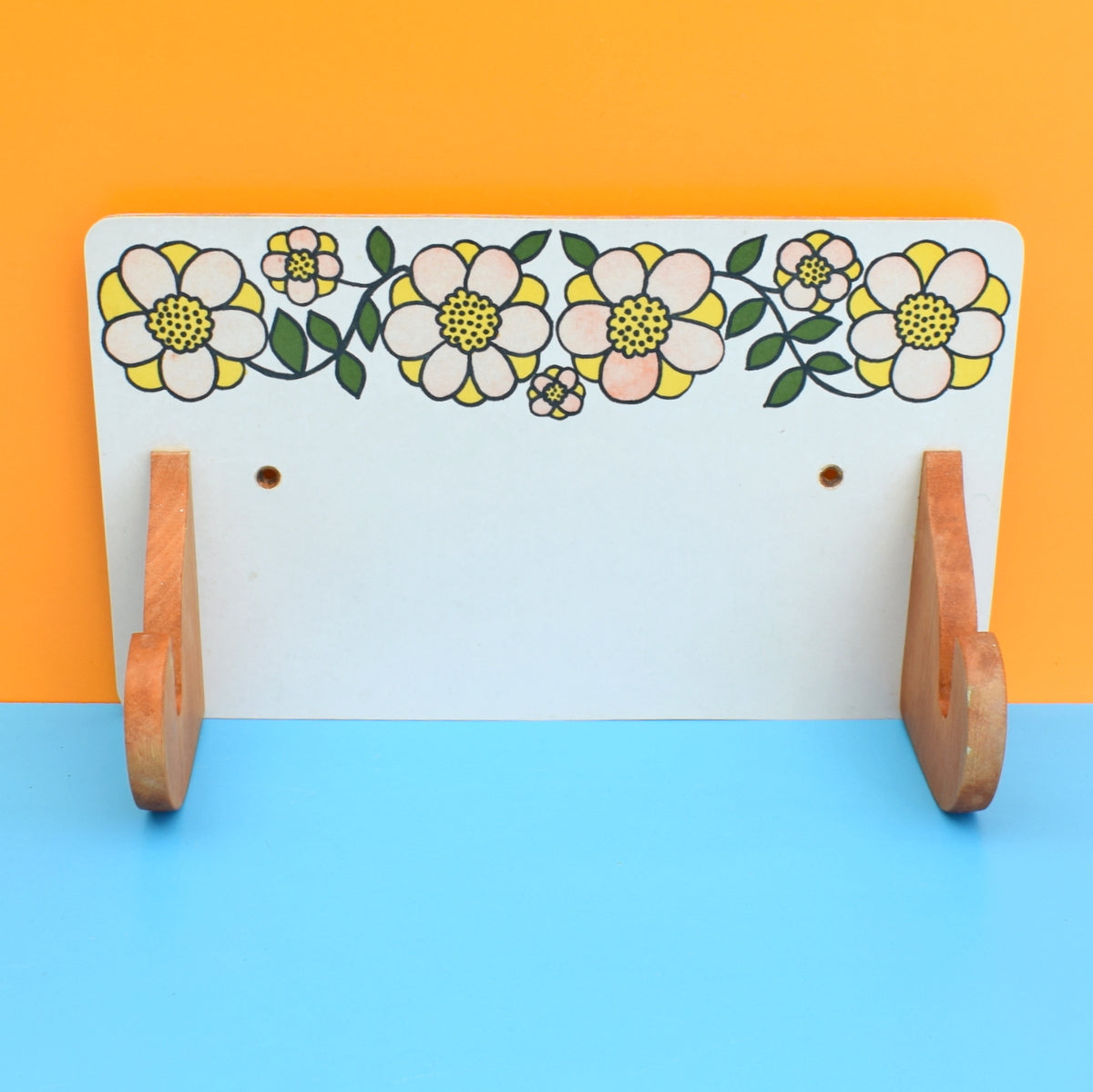 Vintage 1960s Taunton Vale Kitchen Roll Holder - Flower - Orange