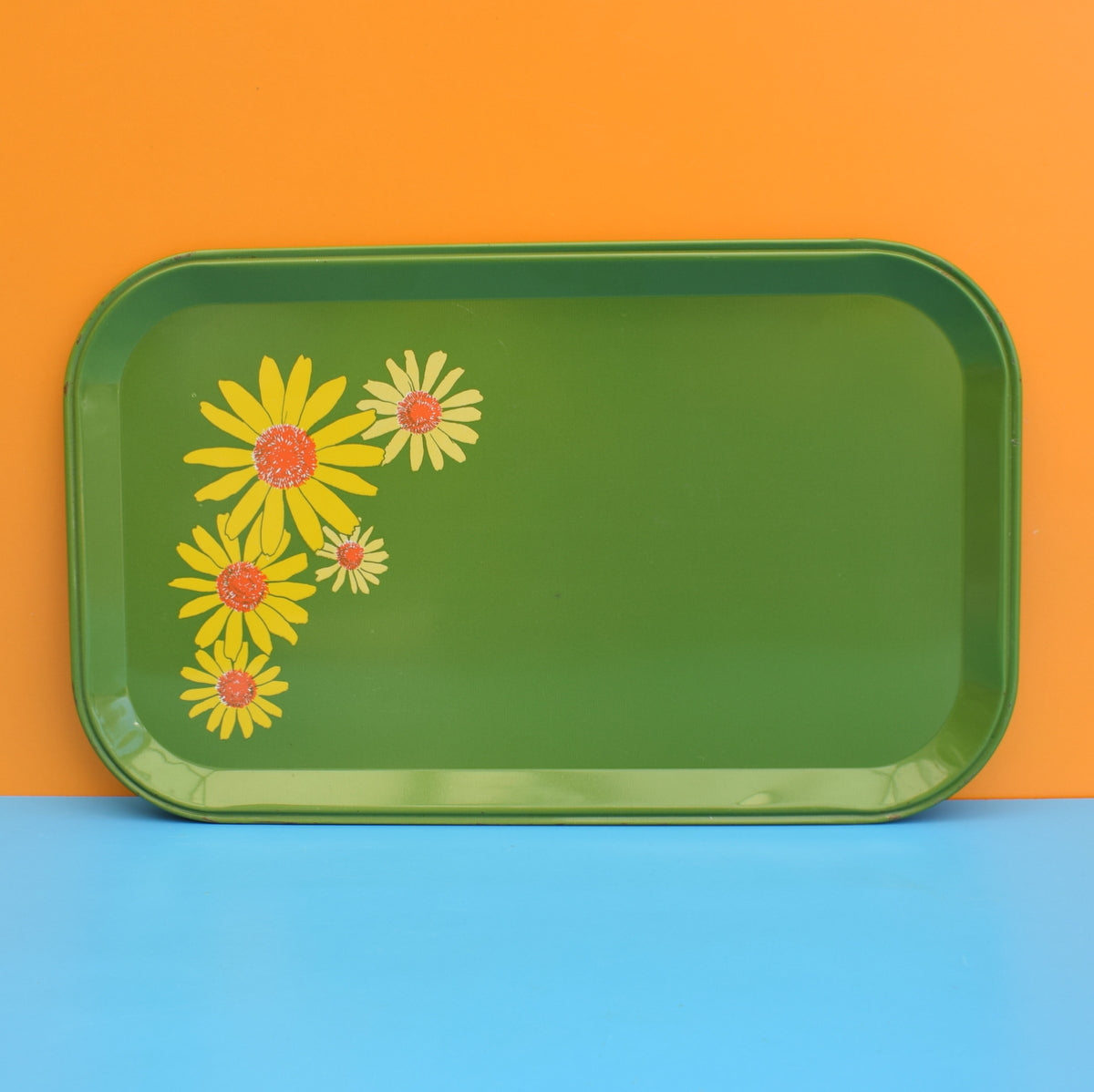Vintage 1960s American Tin Tray - Flower Power by Vintage